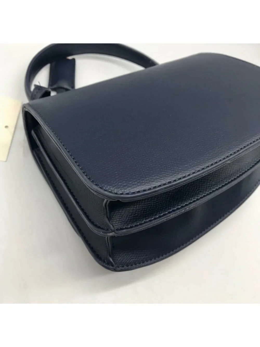 Anne Klein Women's Blue Leather Belted Flap Saddle with Convertible Strap - Picture 9 of 10